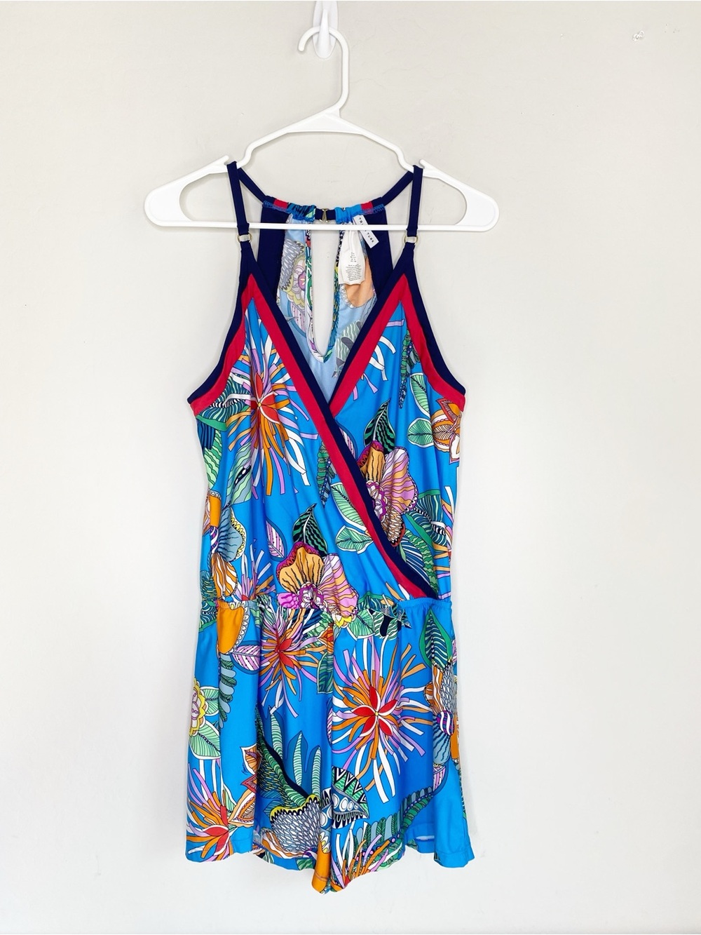 Trina Turk Tahiti Tropical Surplice Romper Size S